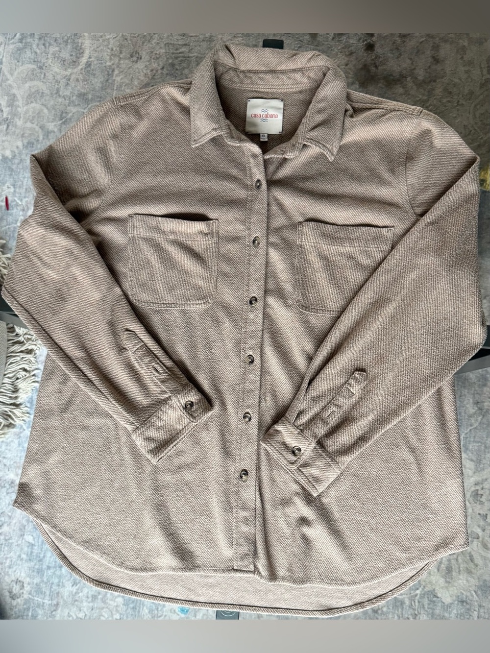 Casa Cabana Tan Textured Flannel Button Down Shirt